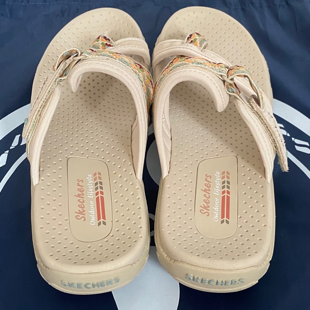 Skechers Tan Sandals with Colorful Accents BRAND NEW - Picture 6 of 6
